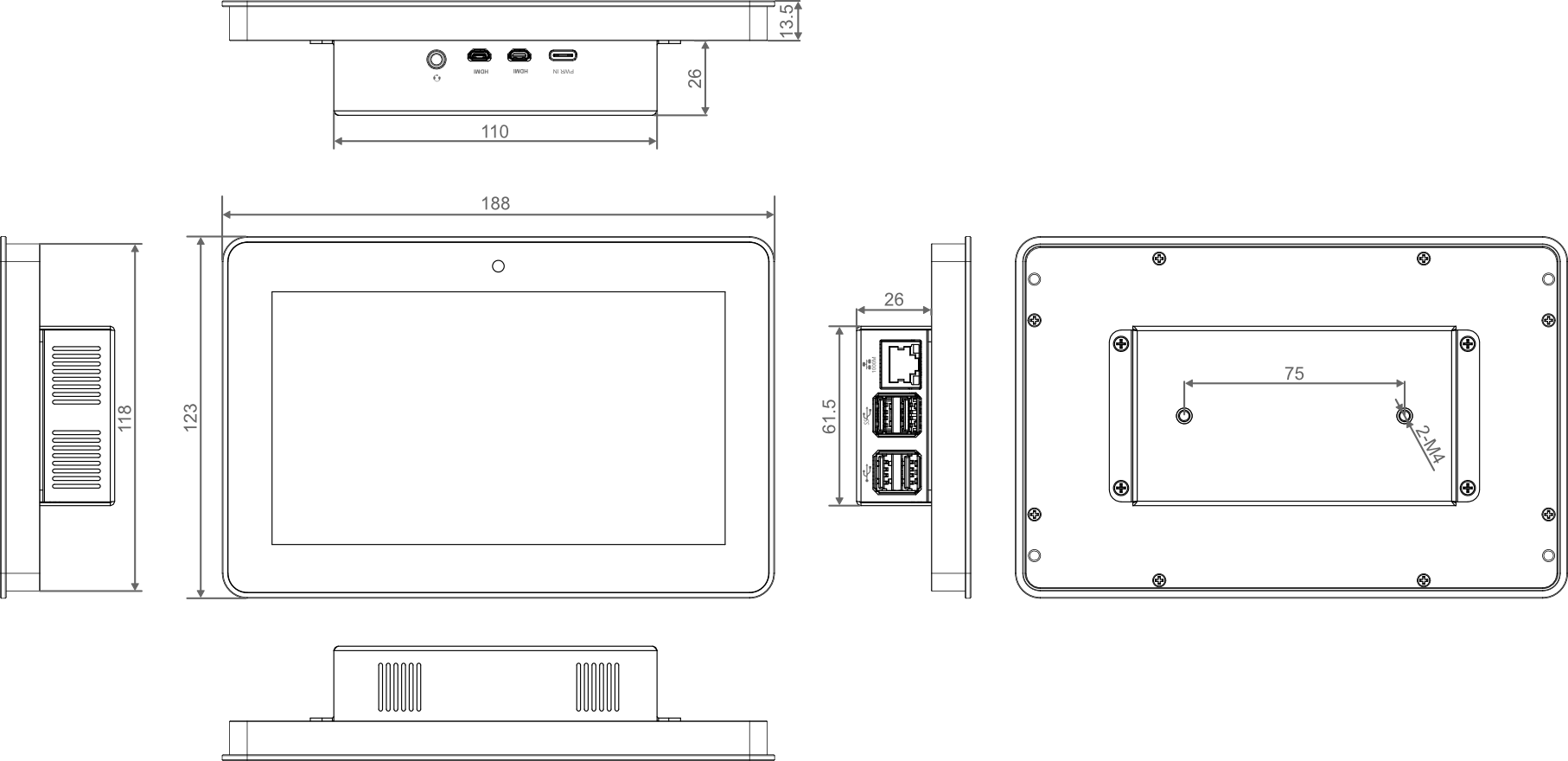 hmi2002 dimensions