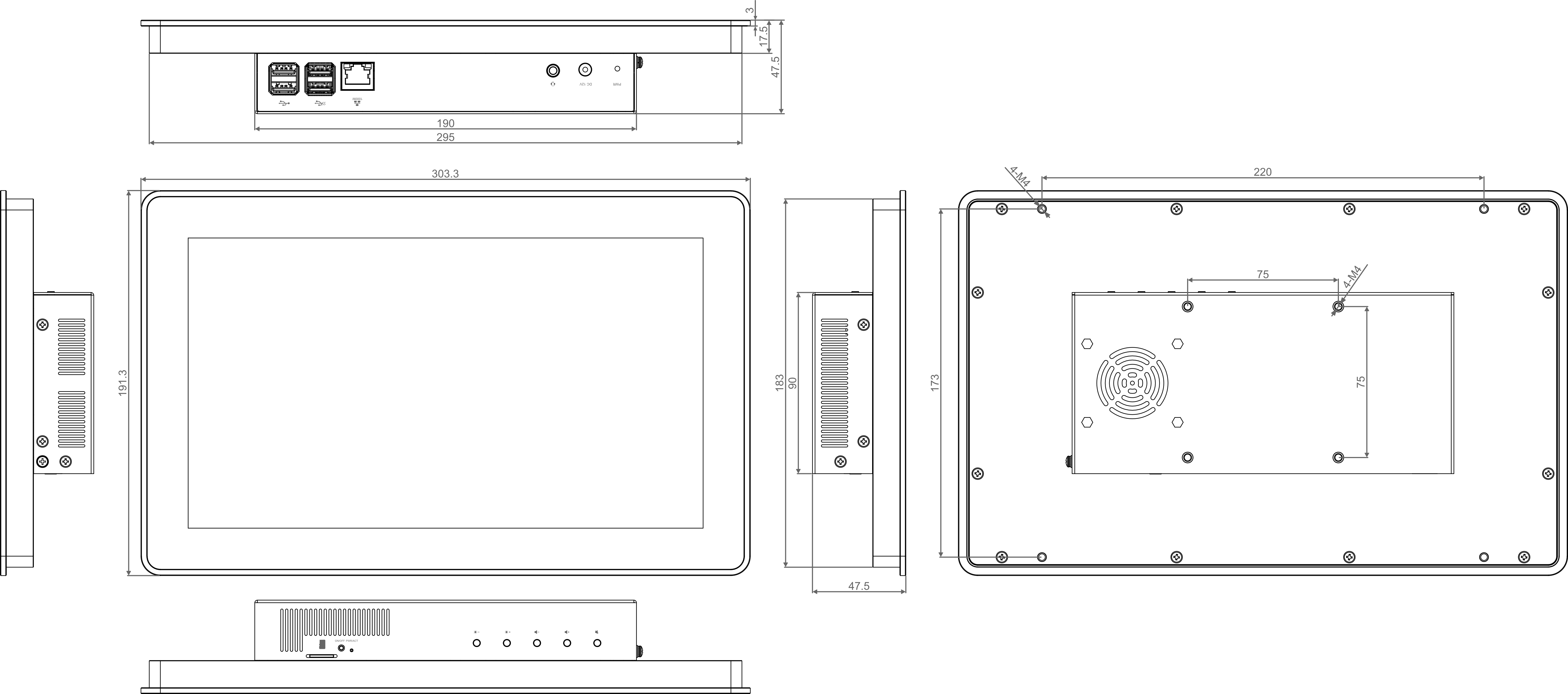 hmi3010-116c-dimension