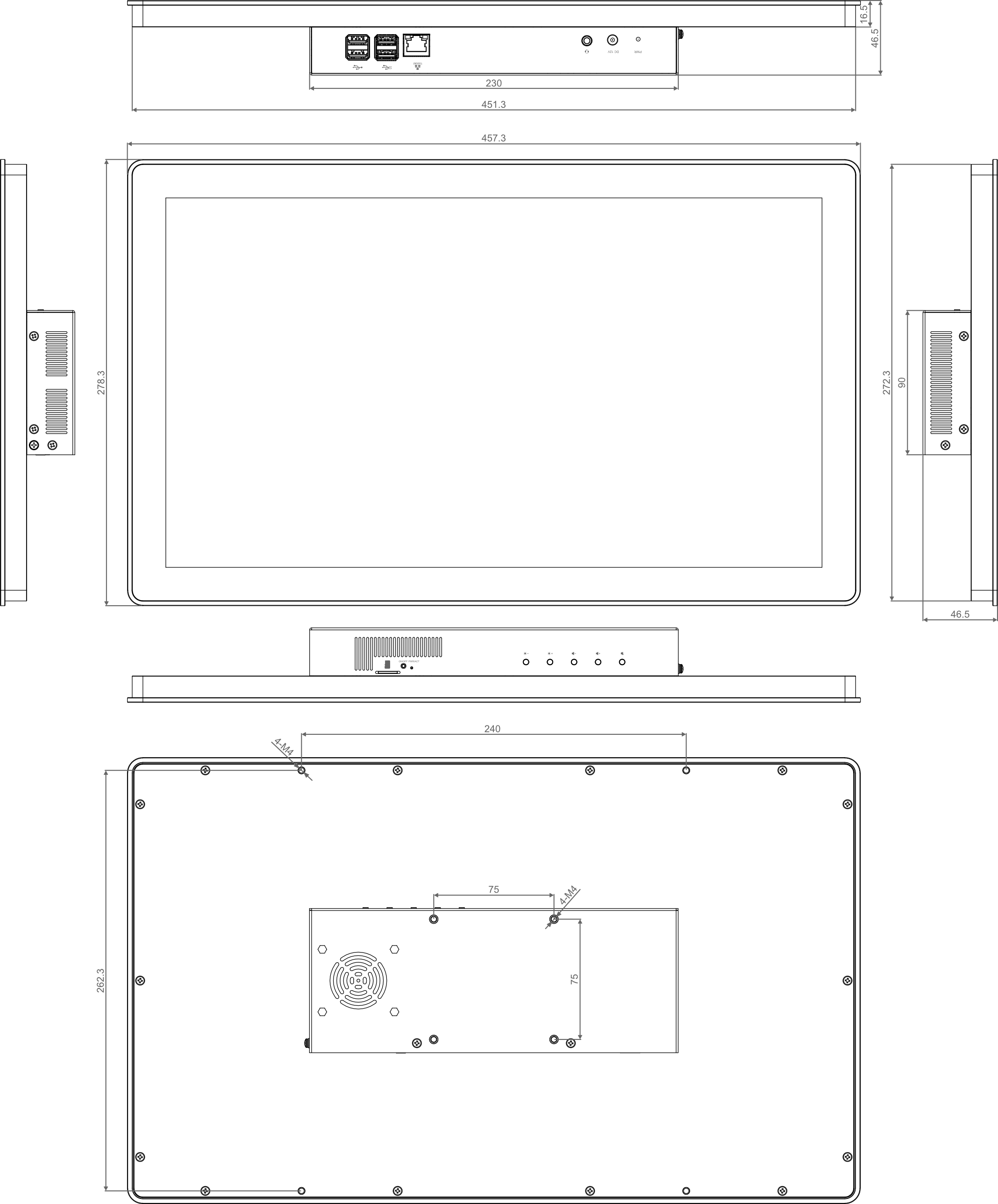 hmi3010-185c-dimension