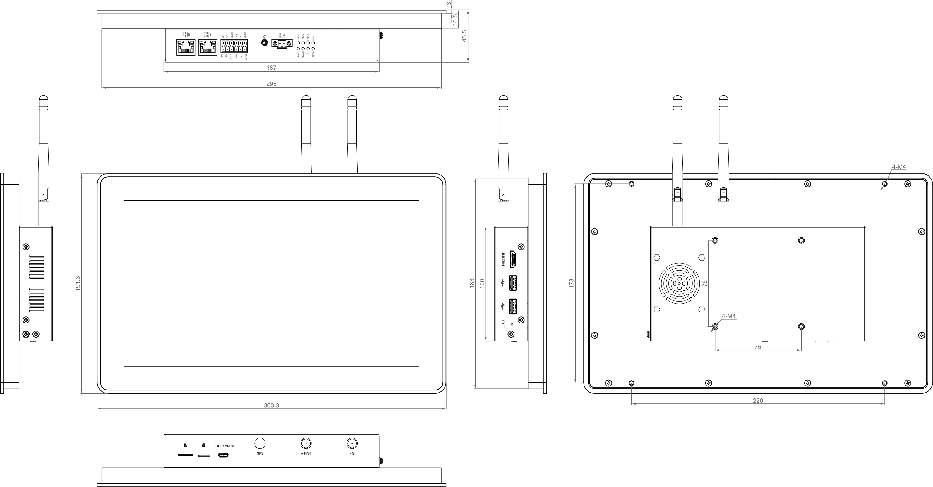 hmi3120-116c-dimension