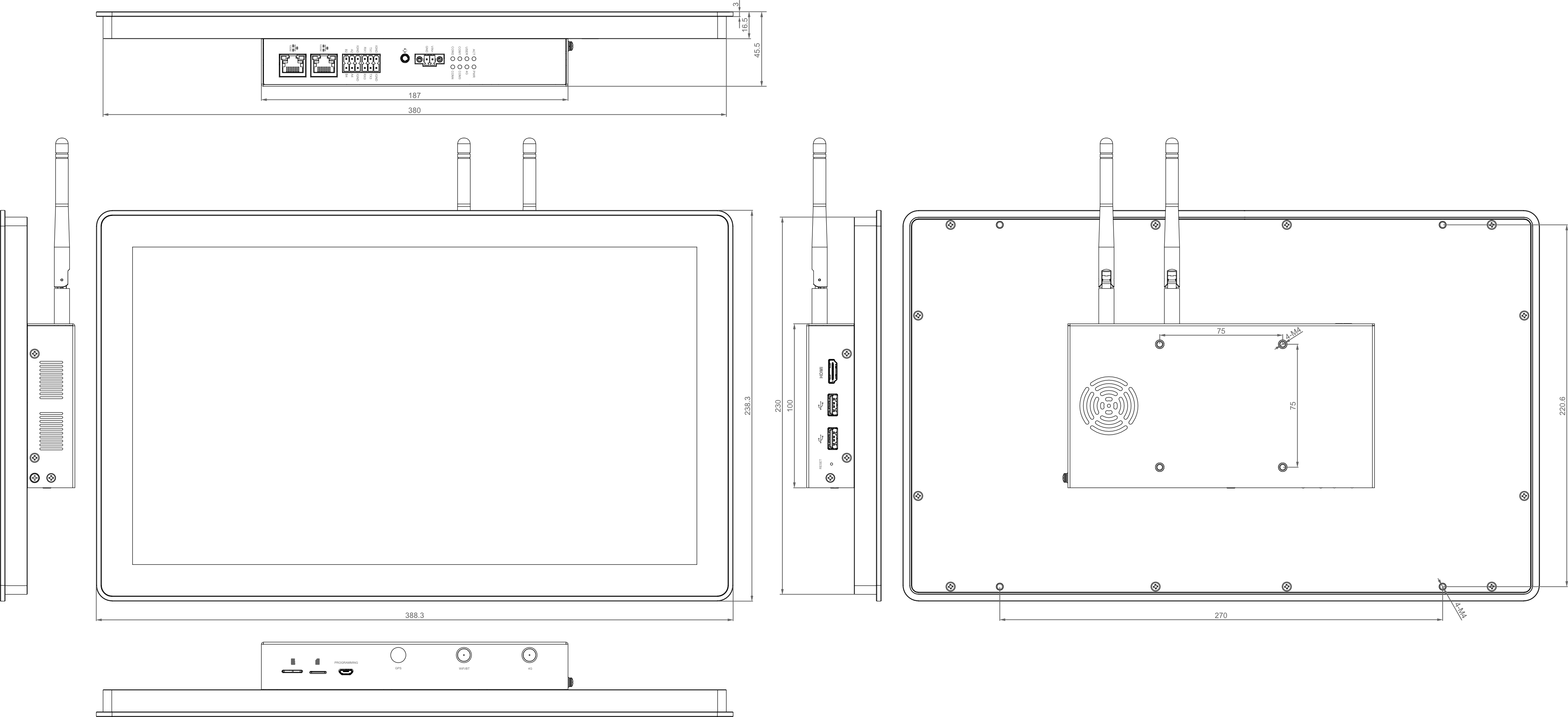 hmi3120-156c-dimension