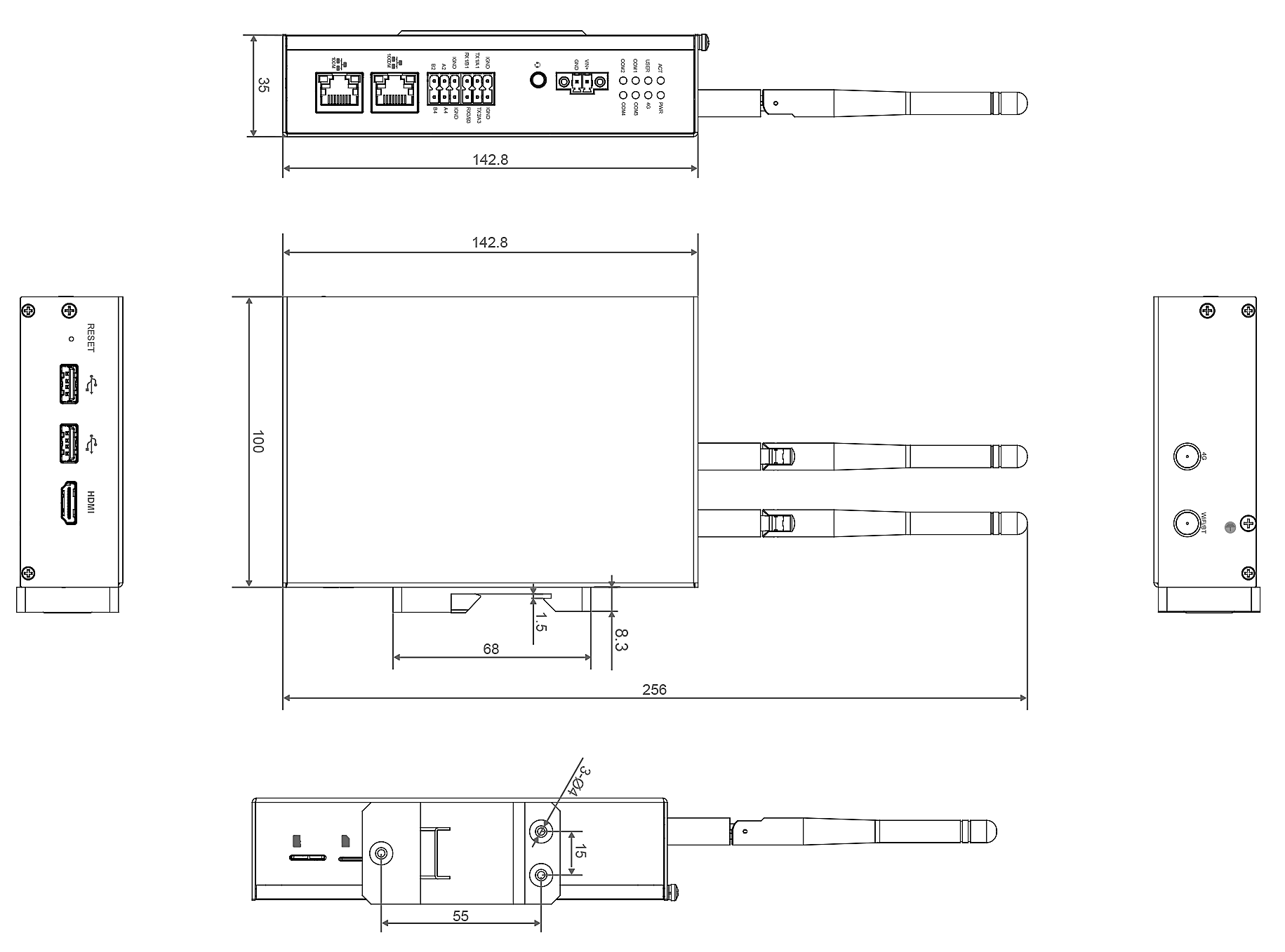 IPC2100 Dimensions