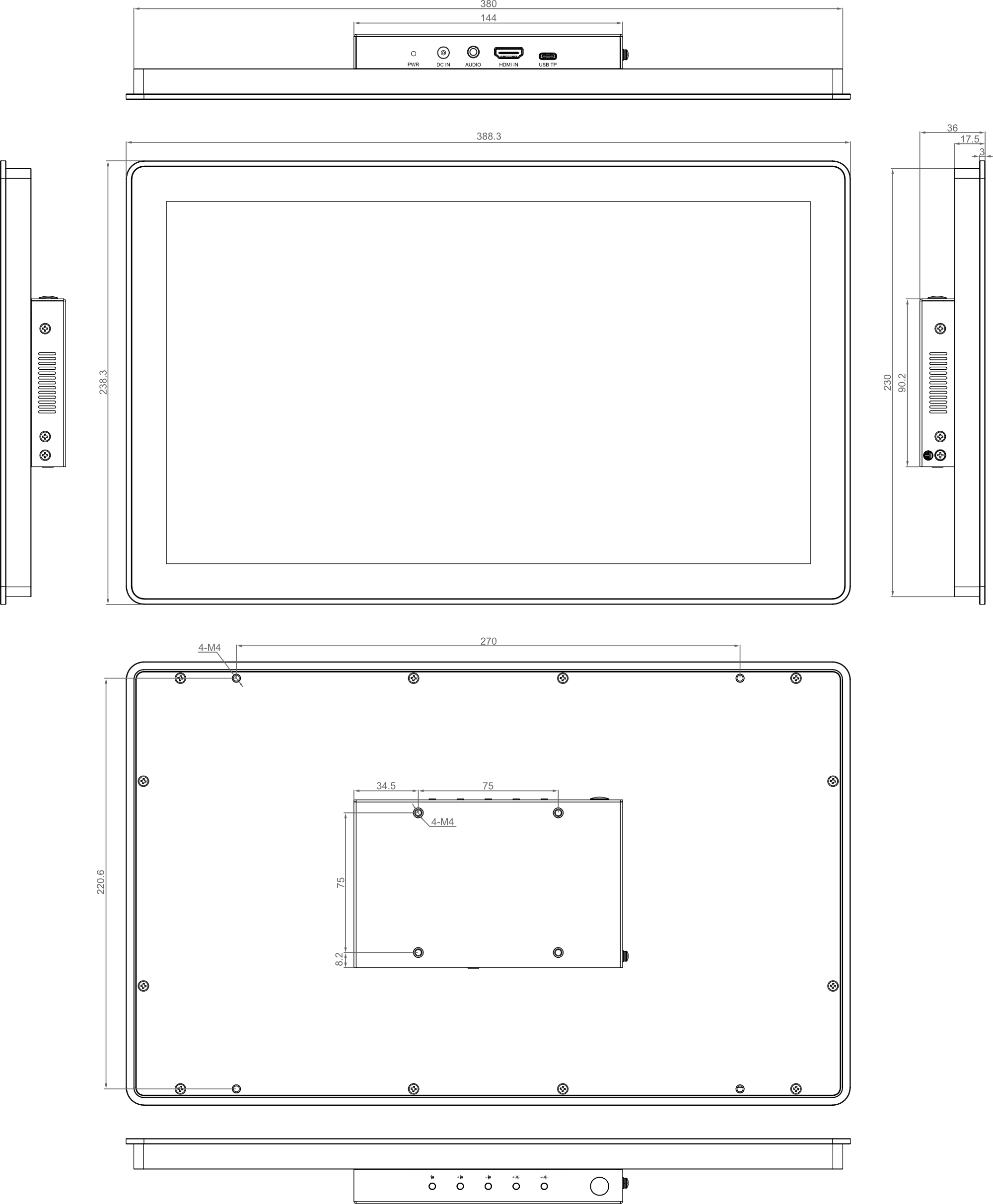 monitor-156c-dimension