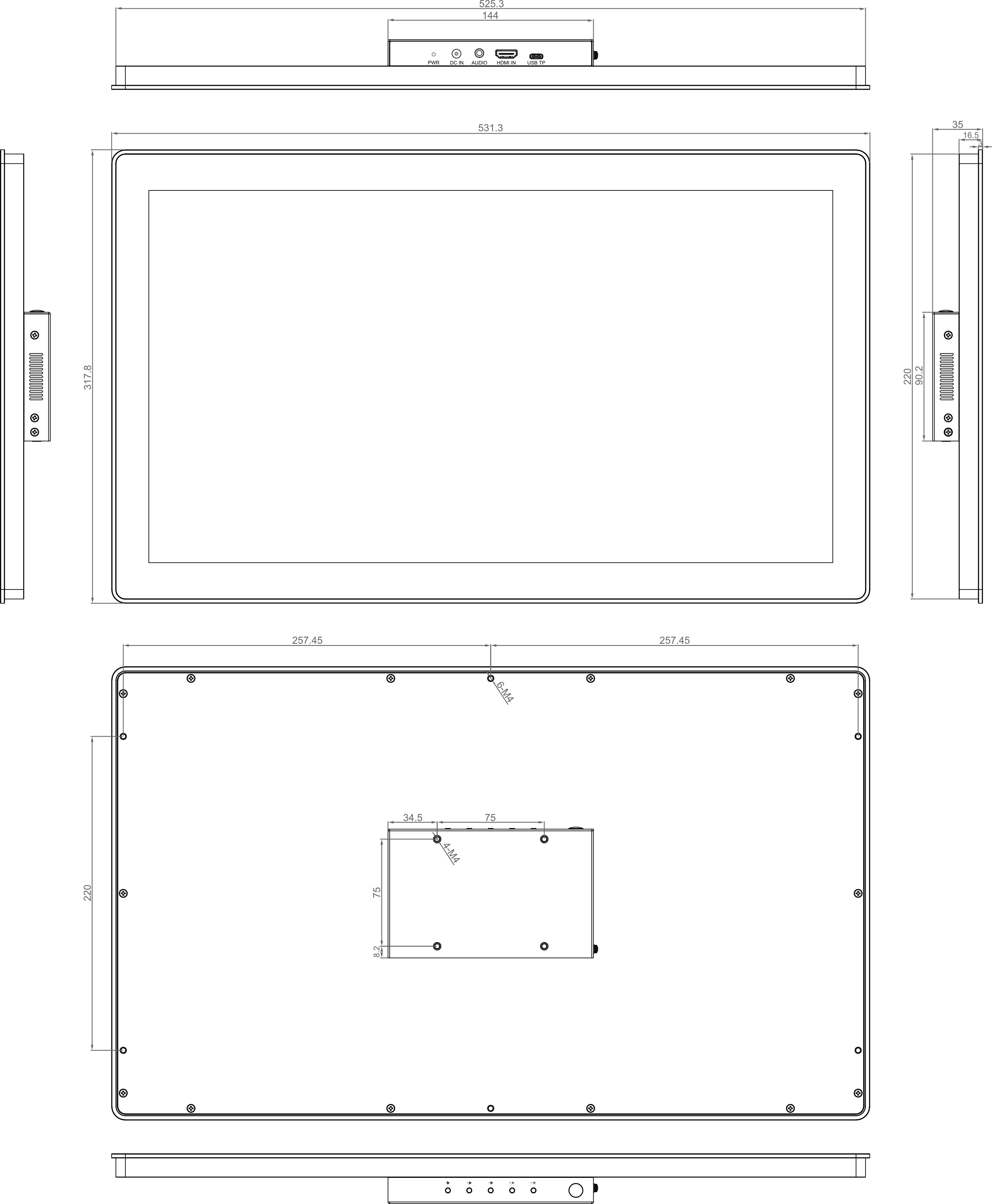 monitor-215c-dimension