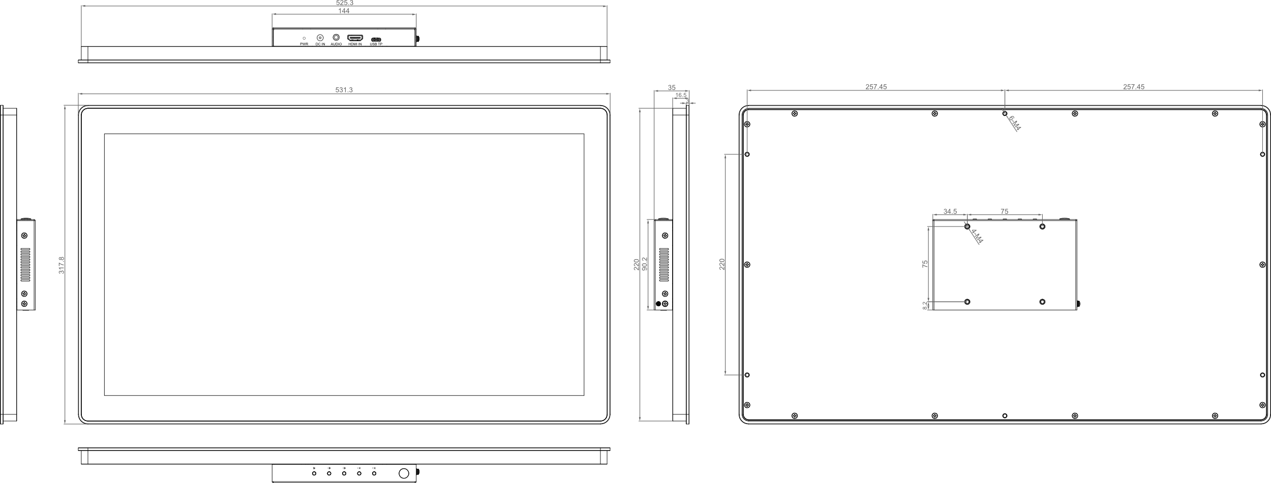 monitor-215c-dimension